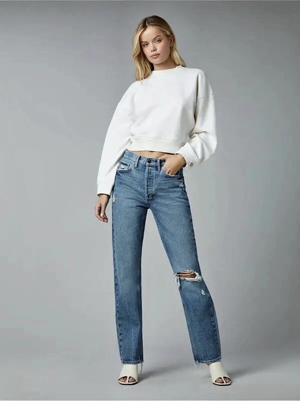 DL1961 Emilie Straight Ultra High Rise Distressed Jeans Waist 31